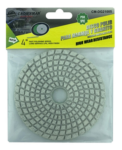 Disco Lija Para Pulir Marmol Granito 4 Pulgadas Crownman