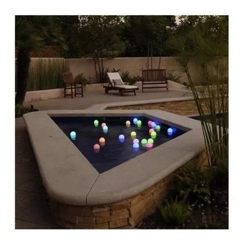 4 Lámparas Flotantes Led 16 Colores Luz Piscina Esfera Lujo
