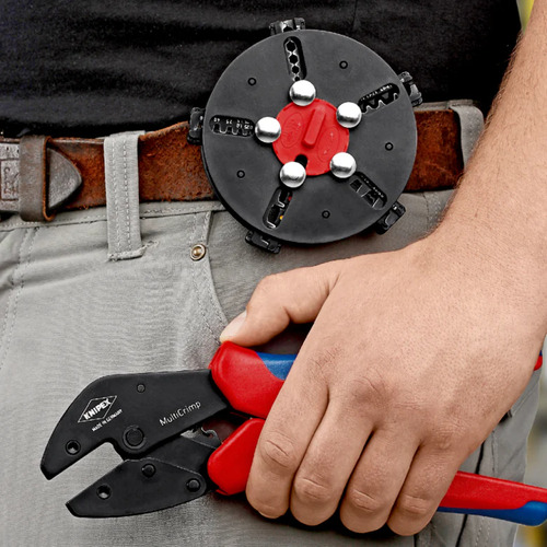 Knipex 97 33 02 Pinza Crimpadora Con Porta-mordazas 250 Mm