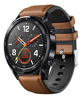 Correa De Reloj De Cuero Y Silicona Para Huawei Watch Gt/2 #