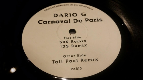 Dario G Carnaval De Paris Vinilo Maxi Promo Uk Clasico 1998