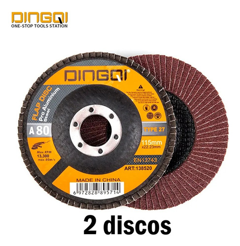 Disco Flap 4 1/2 Pulgadas Grano 80 Pack