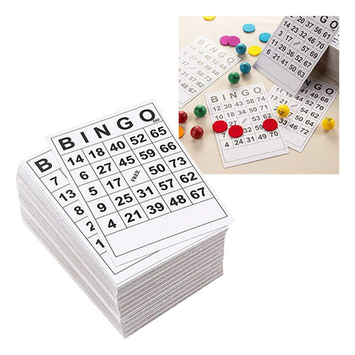Tarjetas De Papel De Juego Bingo 1 En Una Sola 60 Hojas Sin
