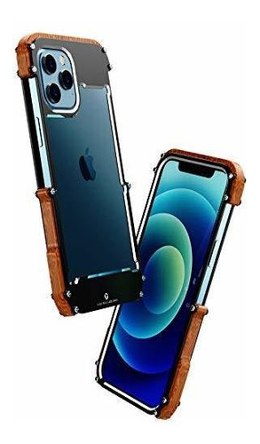 Estuche Para iPhone 12 Pro Max Contra Caida Aluminio Metal