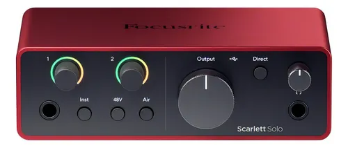 Interface de áudio Focusrite Scarlett Solo de 4ª geração USB-c cor