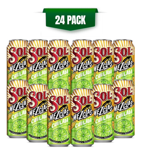 Cerveza Preparada Sol Chelada 24 Pack Lata 473 Ml