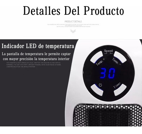 Imagen 5 de 7 de Estufa Calefactor Eléctrica 500w Bajo Consumo Termoventilado