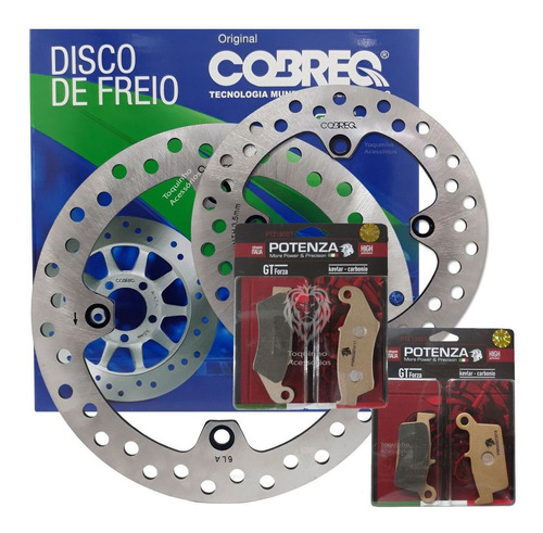 Kit Disco Dianteiro+traseiro Xre 300 Abs + Pastilhas Potenza