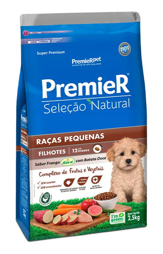 Ração Premier Seleção Natural Cão Filhote Peq Frango 2,5kg