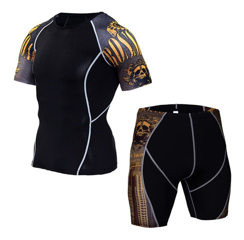 Conjunto Entrenamiento Para Hombre Camiseta Compresion Corto