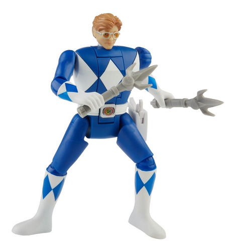 Boneco Power Rangers Retro Blue Ranger Billy Fliphead 14 Cm