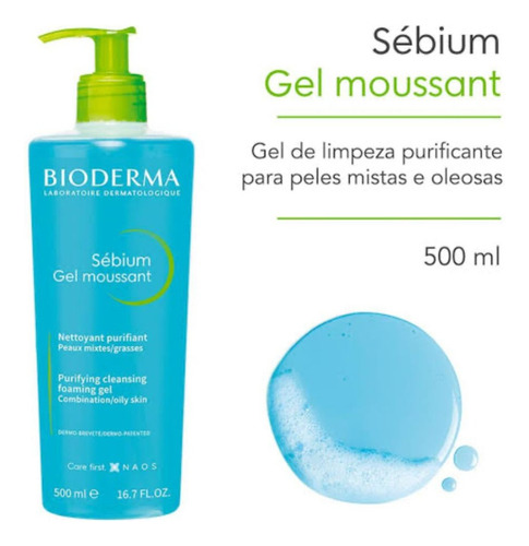 Gel De Limpeza Bioderma Sébium 500 Ml - Pele Jovem