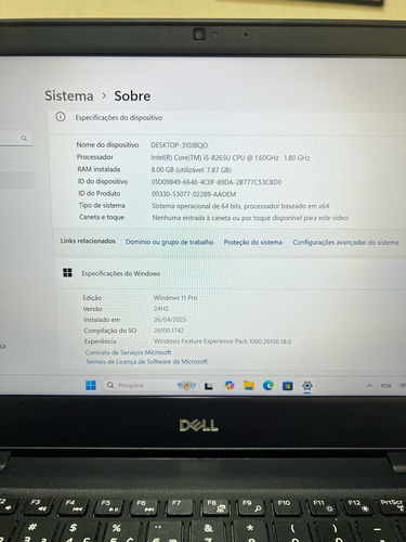 Notebook Dell Latitude 3400 Core I5 8a Ssd 240gb Ddr4 8gb Wi (Recondicionado)