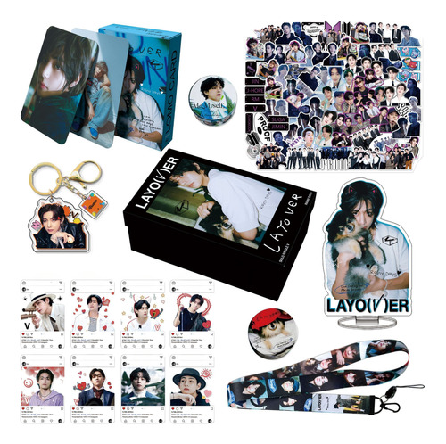 Llavero Con Tarjeta Fotográfica Bts Layover V Kpop, Caja De