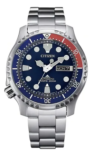 Relógio Citizen Masculino Divers 200m Tz31696f Aço Pepsi Cor Da