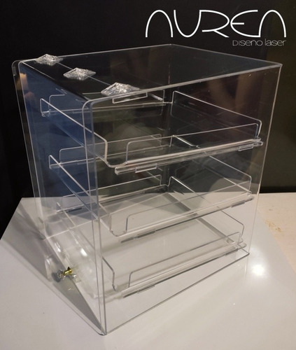 Imagen 4 de 4 de Exhibidor Panacrílico Transparente De 3 Mmcon Una Puerta