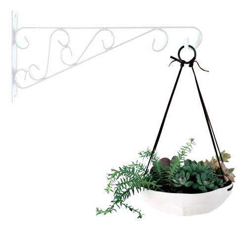 Fiushop MF40B Kit 01 suporte mão francesa rústico para plantas cor branco 