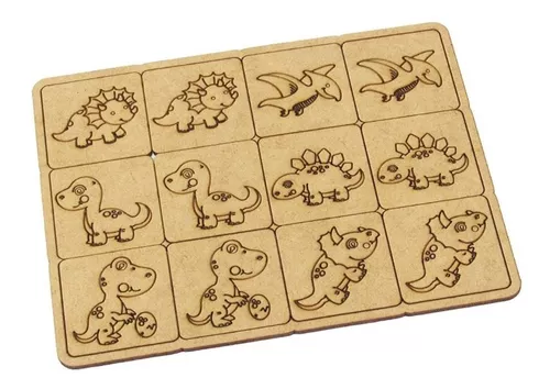 Jogo da Memória em mdf - Dinossauros