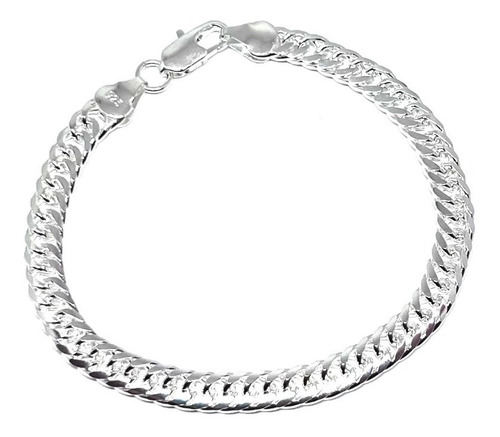 Pulsera Triple Grumet Plata 925 6mm Chapado En Plata Hombre