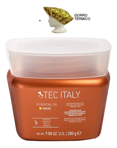 Tec Italy Mascarilla Essential Oil 280g Minimiza Frizz