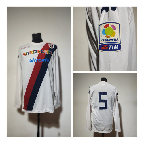 Camiseta Cagliari Italia Suplente 2013/14 Mangas Largas #5 