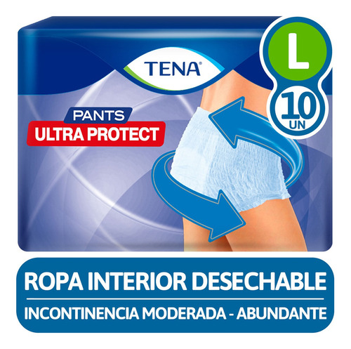 Ropa Interior Desechable Tena Pants Ultra Protect 10 Un Talle L