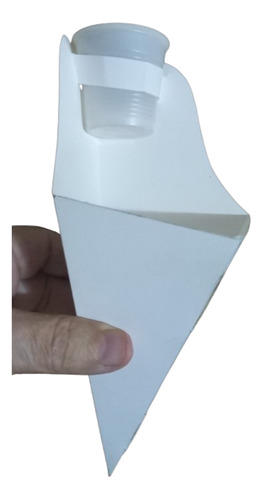 Cono Blanco Mediano Con Porta Vasito / Salsa / Pack 50 Unid.