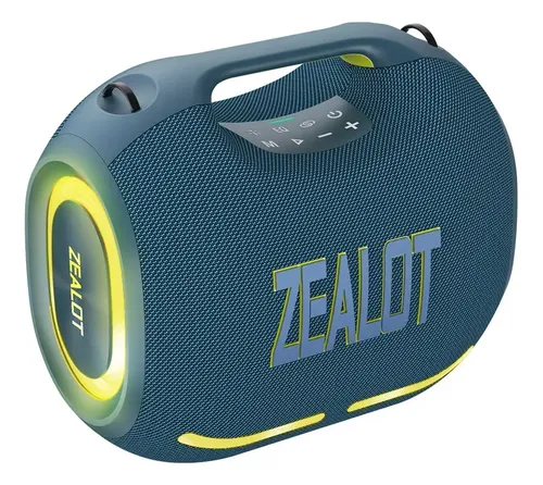 Zealot Ze01 Caixa Som Bt 300w 30000mah Ipx6 Rgb 2 Subwoofers Azul 127/220v