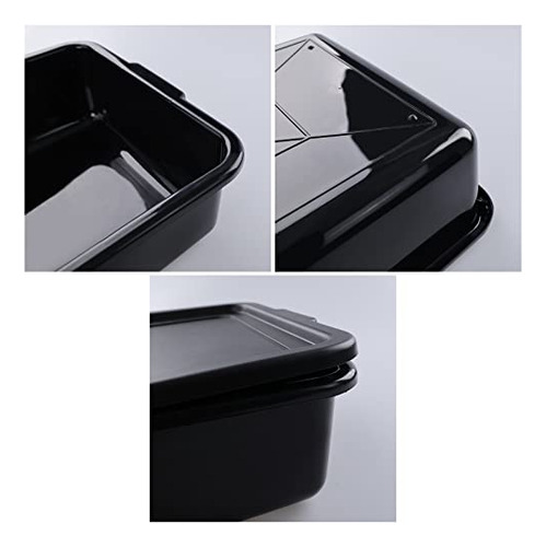Caja Comercial Bus De Plstico, 3-pack Con Tapa, Negra