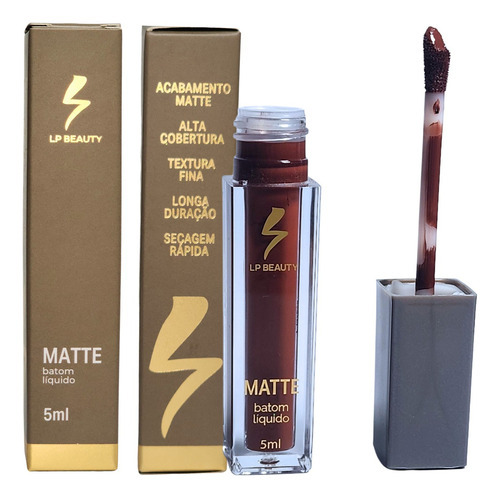 Batom Liquido Matte Cor Cocoa - Lp Beauty Acabamento Mate