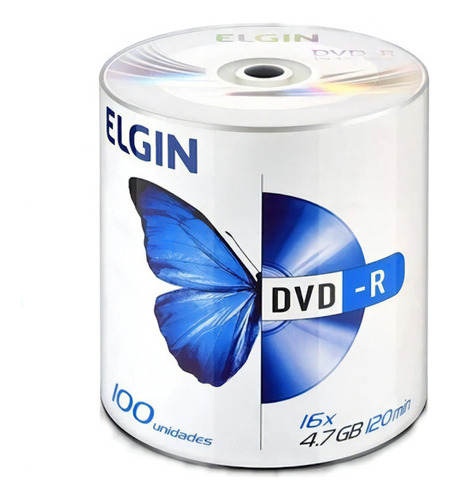 Dvd-r Gravável 4,7 Gb 120 Min 16x Elgin - Bulk 100 Un