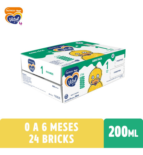 Leche Liquida Vital 1 X 3 Packs De 24 Bricks 200ml 0 A 6m