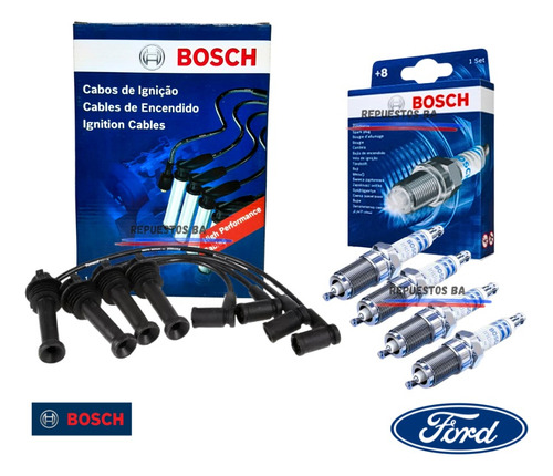 Kit Cables + Bujias Ka 1.5 16v Bosch 2015 2016 2017 2018