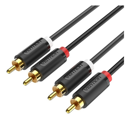 Vention - Cabo 2-machos Hi-fi Rca 5m 5 Metros Preto - Bcmbj