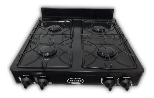 Parrilla Gas De Mesa 4 Quemadores Delher Retro Estilo