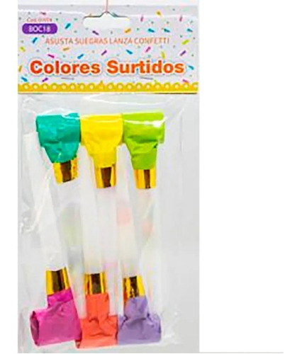 Asusta Suegras Lanza Confetti Colores Surtidos X 6 Unidades