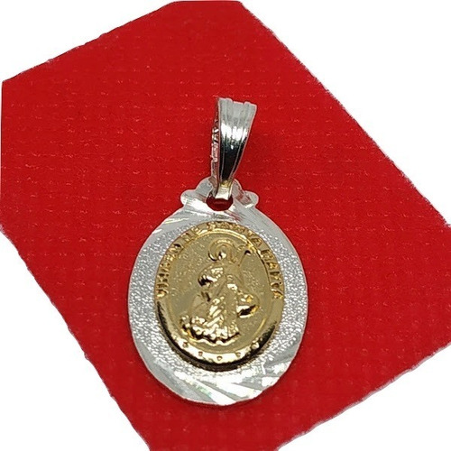 Dije Medalla Virgen Santa Marta Milagrosa Plata Y Oro 00254
