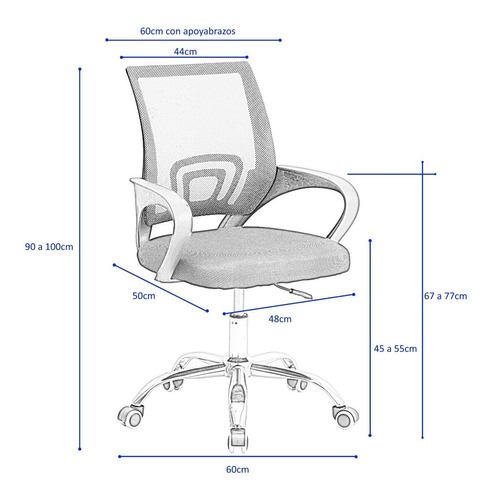 Imagen 2 de 8 de Sillon Ejecutivo Silla Oficina Pc Escritorio Regulable Air