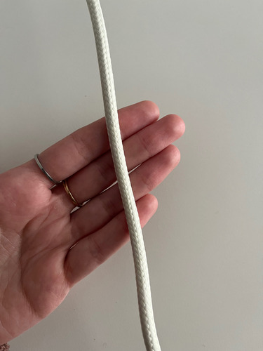 Lámpara Colgante Moderna Led Pune Doble Fuche Natural/cable Natural/regleta Blanca