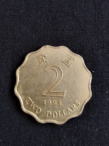 Moneda Hong Kong Niquel Two Dollars 1993. J 