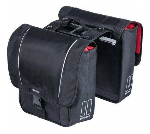 Basil  Mik - Bolsa Doble Para Bicicleta, Color Negro