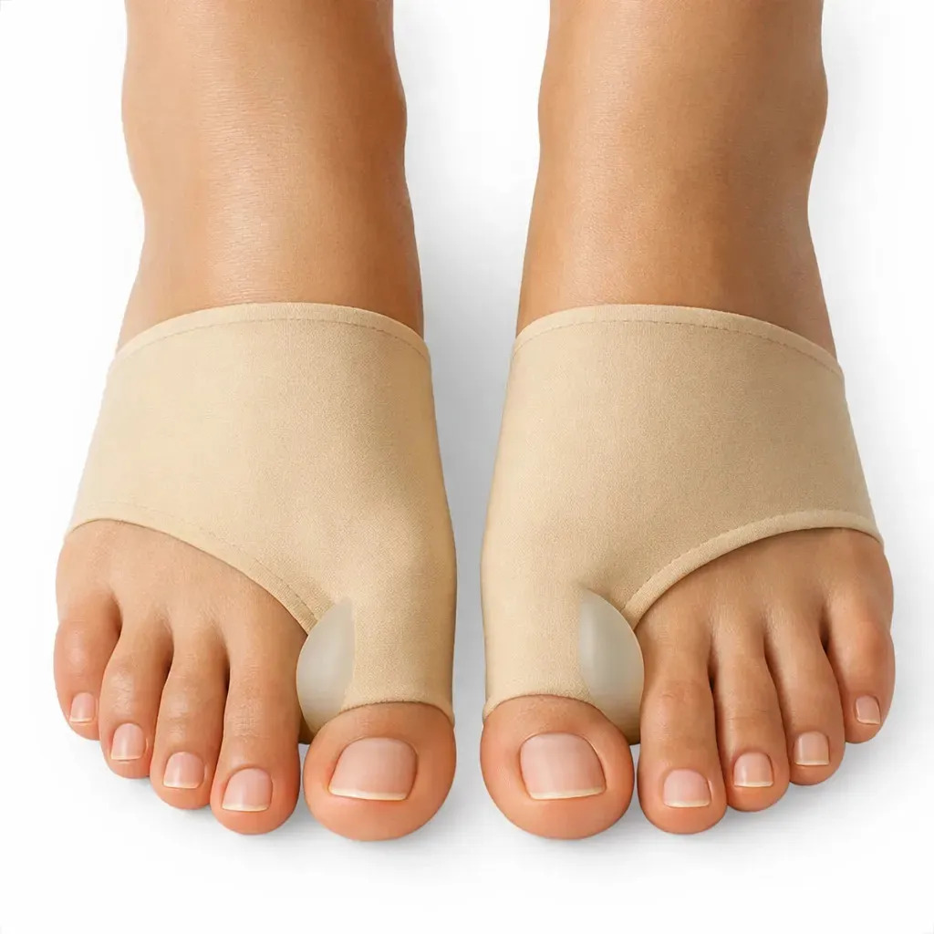 Par Meias Corretivas Joanete Silicone Corretor Ortopédico Pele Único
