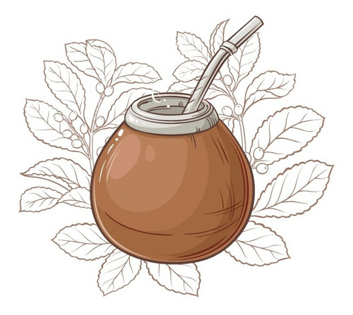 Mate Hexagonal +bombilla - Pintado A Mano - Colores Pasteles
