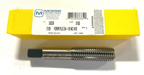 Morse 3/4-10 Tap Hss Thread Forming Plug Tap H10 Usa Mad Zts