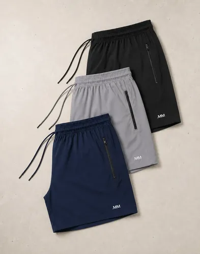 Kit 3 Bermuda Masculina Esportiva Secagem Rápida Ziper Bolso Variação 02 Lisa G