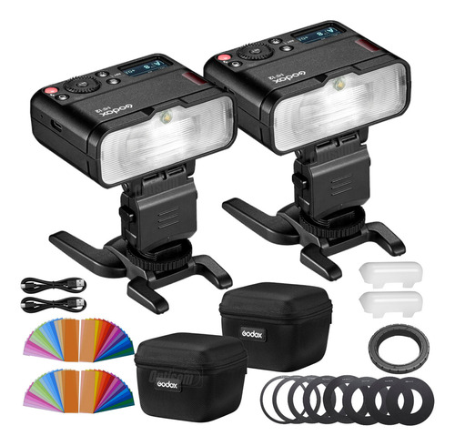 Kit Flash Macro Duplo Godox Mf12 Ttl Universal + Anel Lente