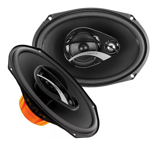 Kit Hertz 6x9 Alto Falantes Dcx 180w Rms 690.3 Triaxial Par Cor Preto