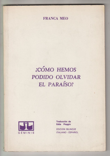 1989 Poesia Franca Meo Zilio Bilingue Traduce Edda Piaggio