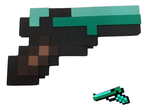 Pistola Minecraft 8 Bits Foam Verde Eva
