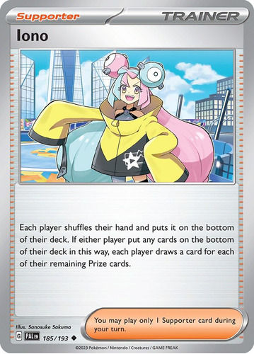 Iono 185/279 Pokemon Card Paldea Evolved Scarlet & Violet
